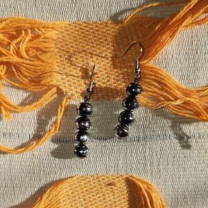 Elegant Silver Beaded Earrings